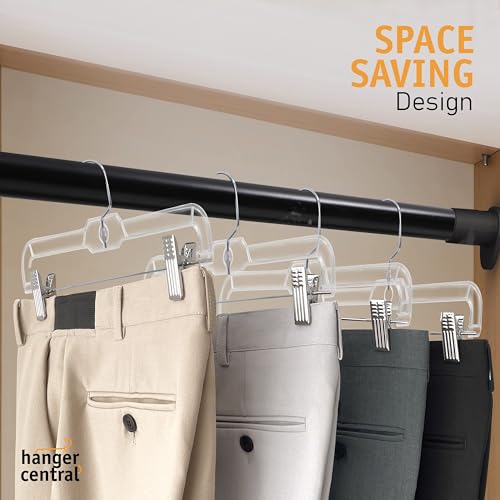 12 Pack 14" Clear Skirt Hangers with Adjustable Clips Q542566