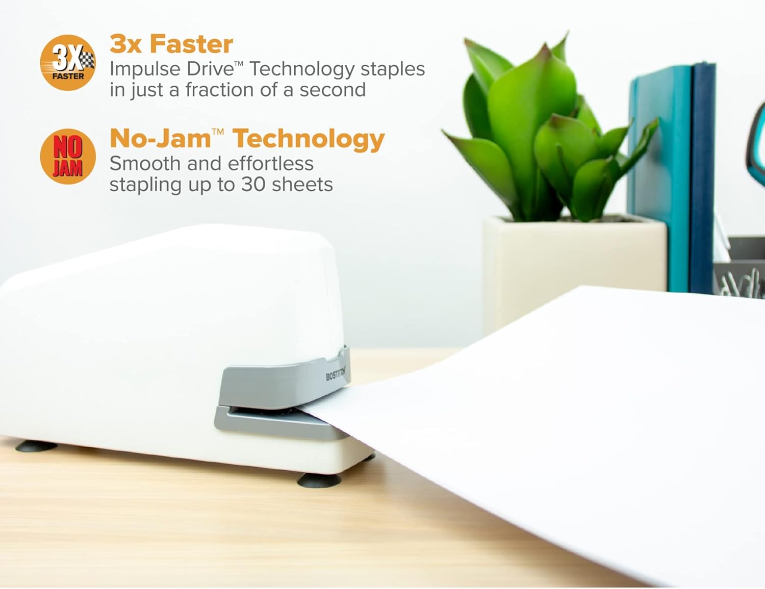 White 25 Sheet Electric Stapler O60407