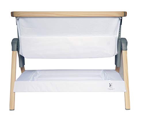 Grey Bedside Crib Bassinet with Travel Bag and Removable Compressed Cotton Mattress M3155