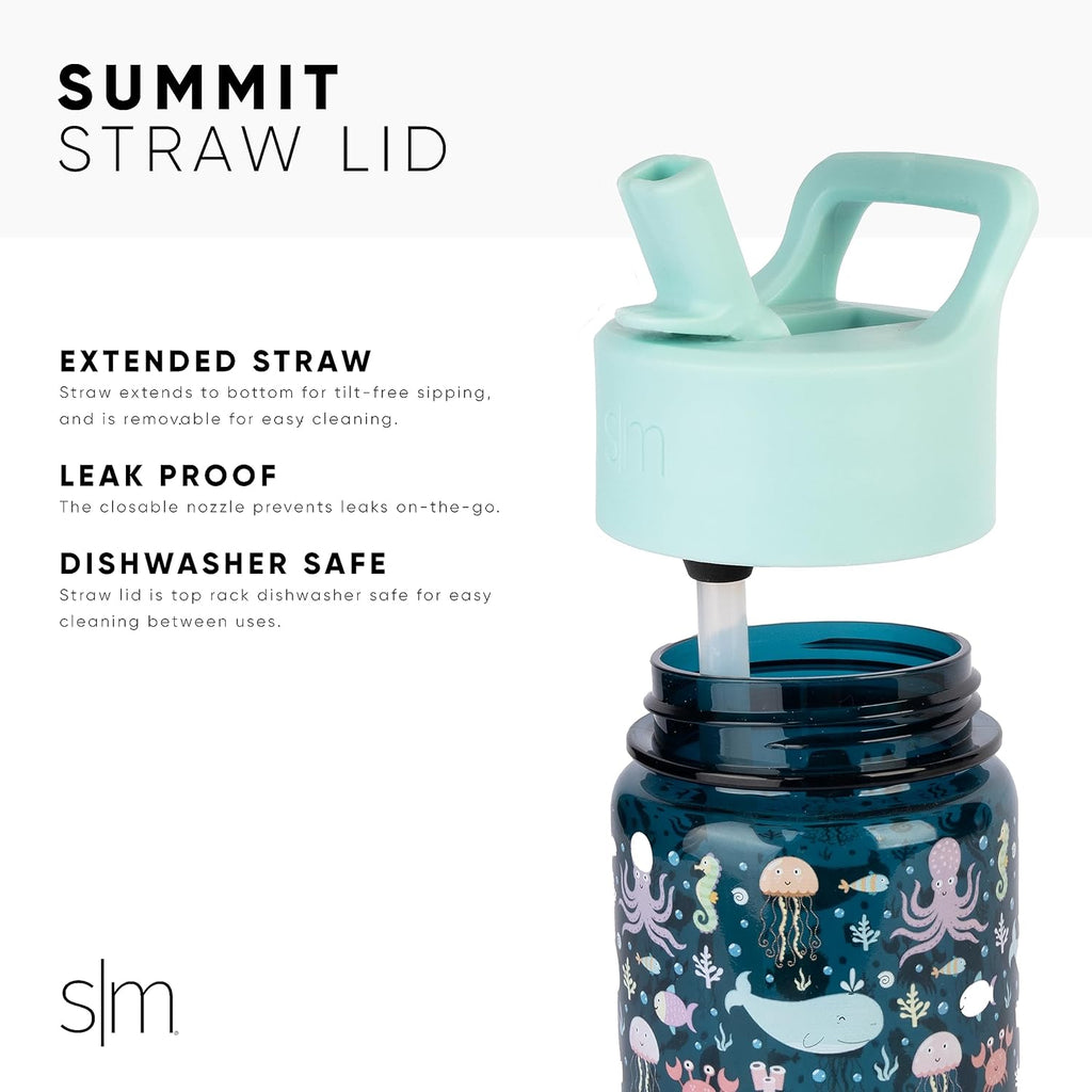 Kids Water Bottle Plastic BPA-Free Tritan Cup with Leak Proof Straw Lid 12oz G2142