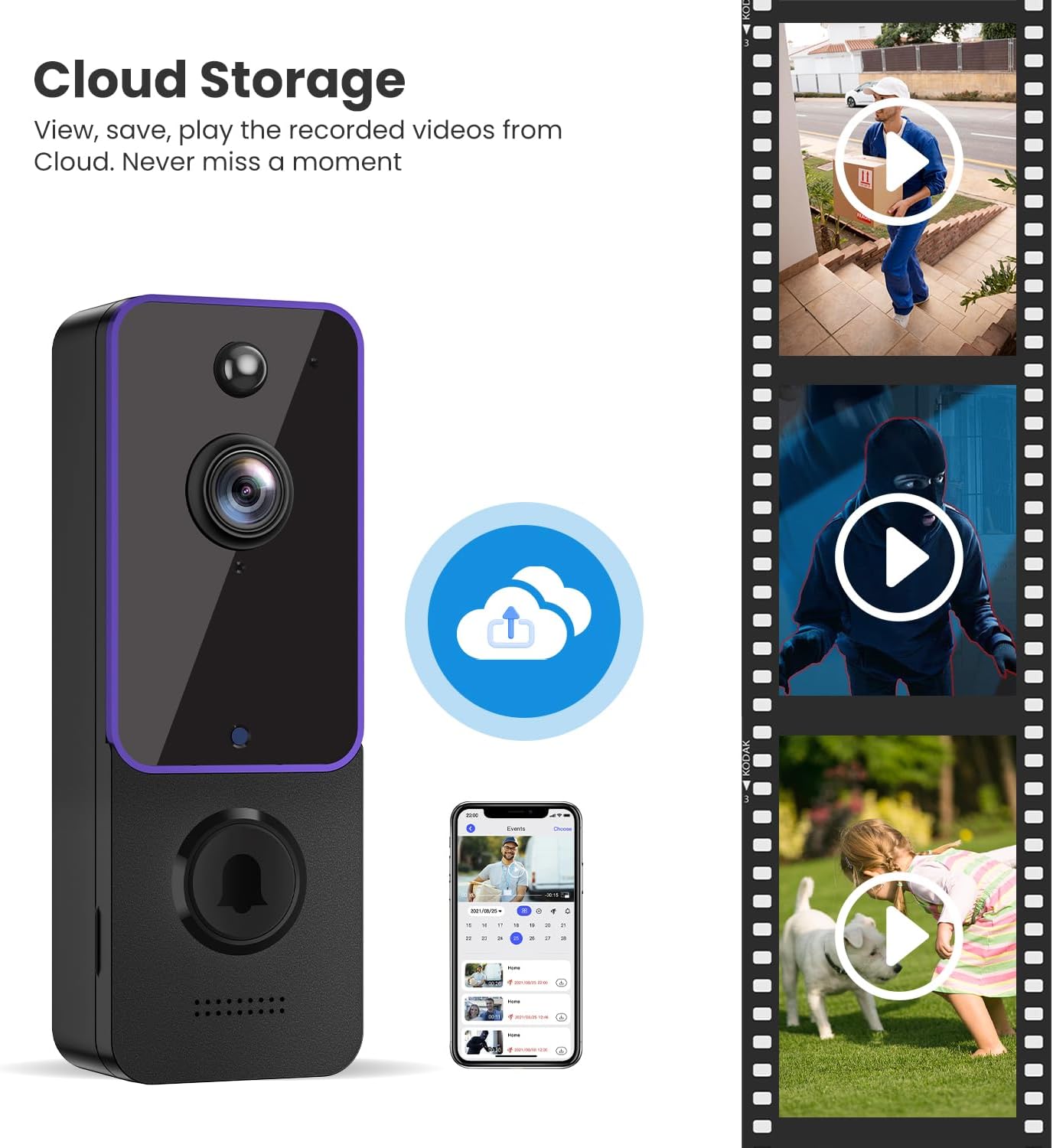 Wireless Doorbell Camera with Night Vision J605