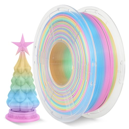 Silk Rainbow PLA+ 3D Printer Filament, Multicolor, 1kg G519