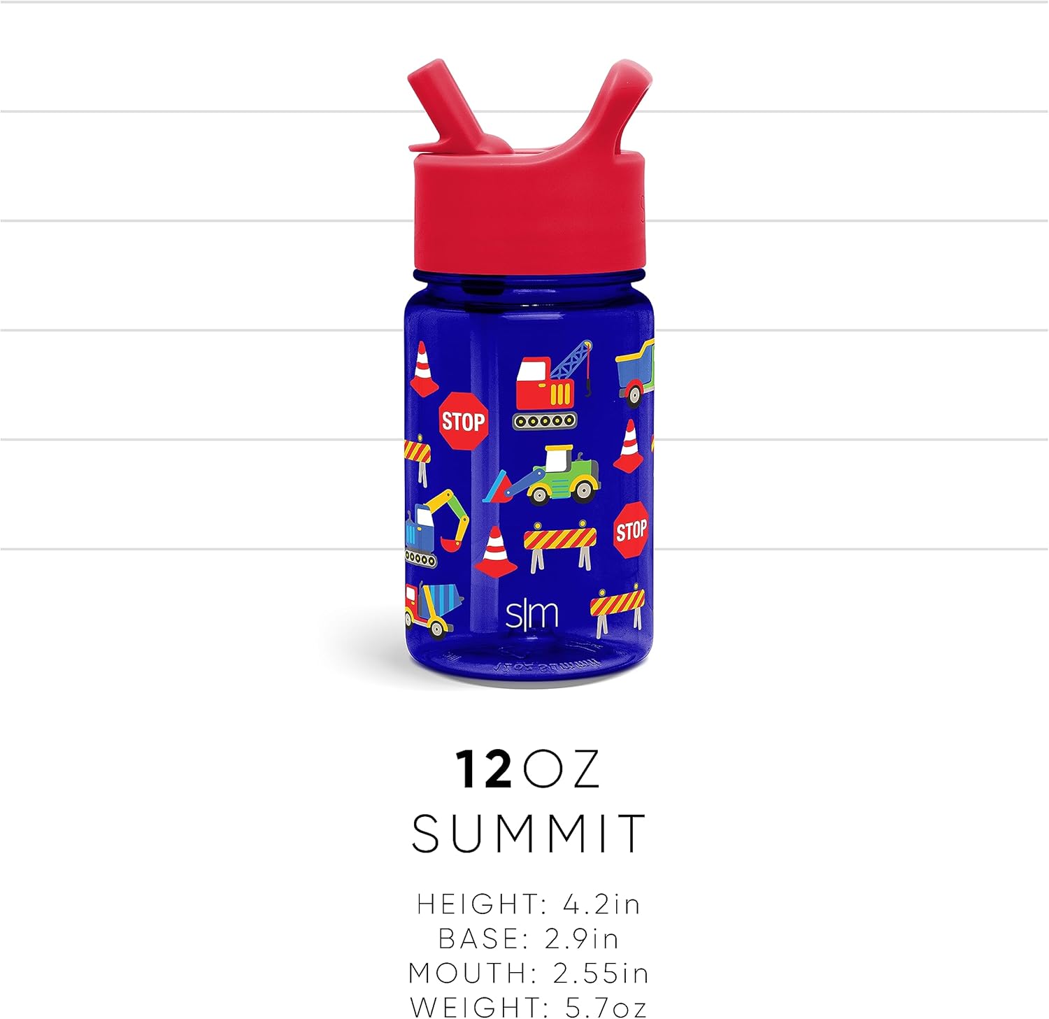Kids Water Bottle Plastic BPA-Free Tritan Cup with Leak Proof Straw Lid 12oz G2142
