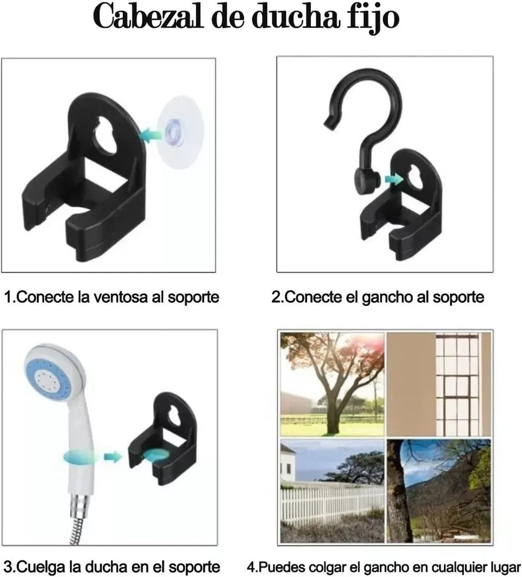 Portable Electric Shower with Battery Powered Pump Shower Head Nozzle S28146