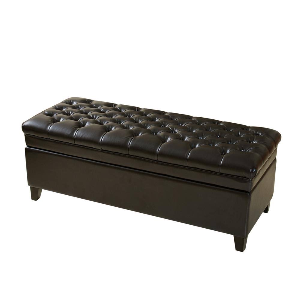 Espresso Tufted Storage Ottoman O3685