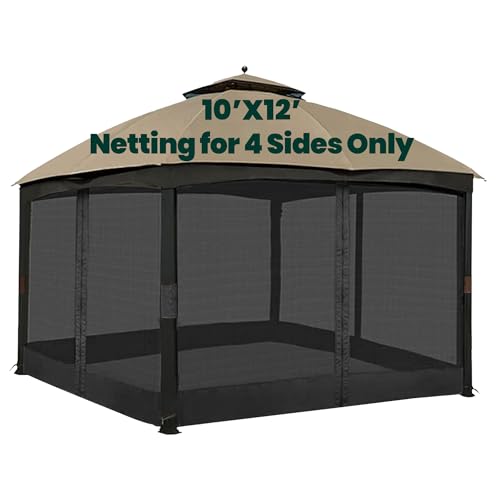 Black 10' x 10' 4-Panel Mosquito Netting with Zippers N390042