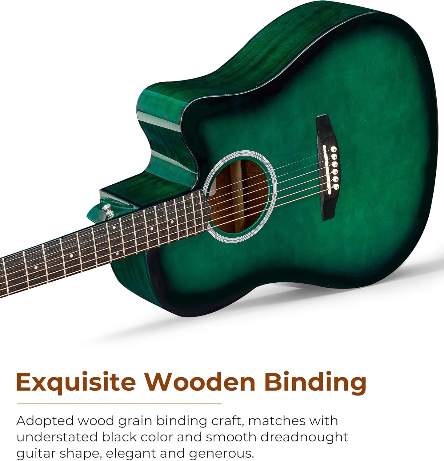 Blue 41 Inch Cutaway Acoustic Guitar Bundle with Gig Bag H346