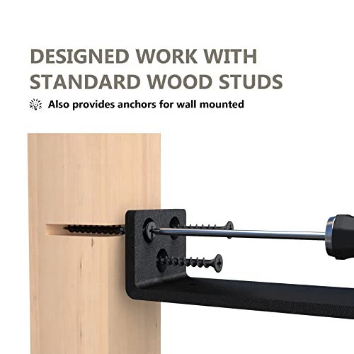 Black Powder Coated Steel Floating Shelf Brackets 4-Pack E972373