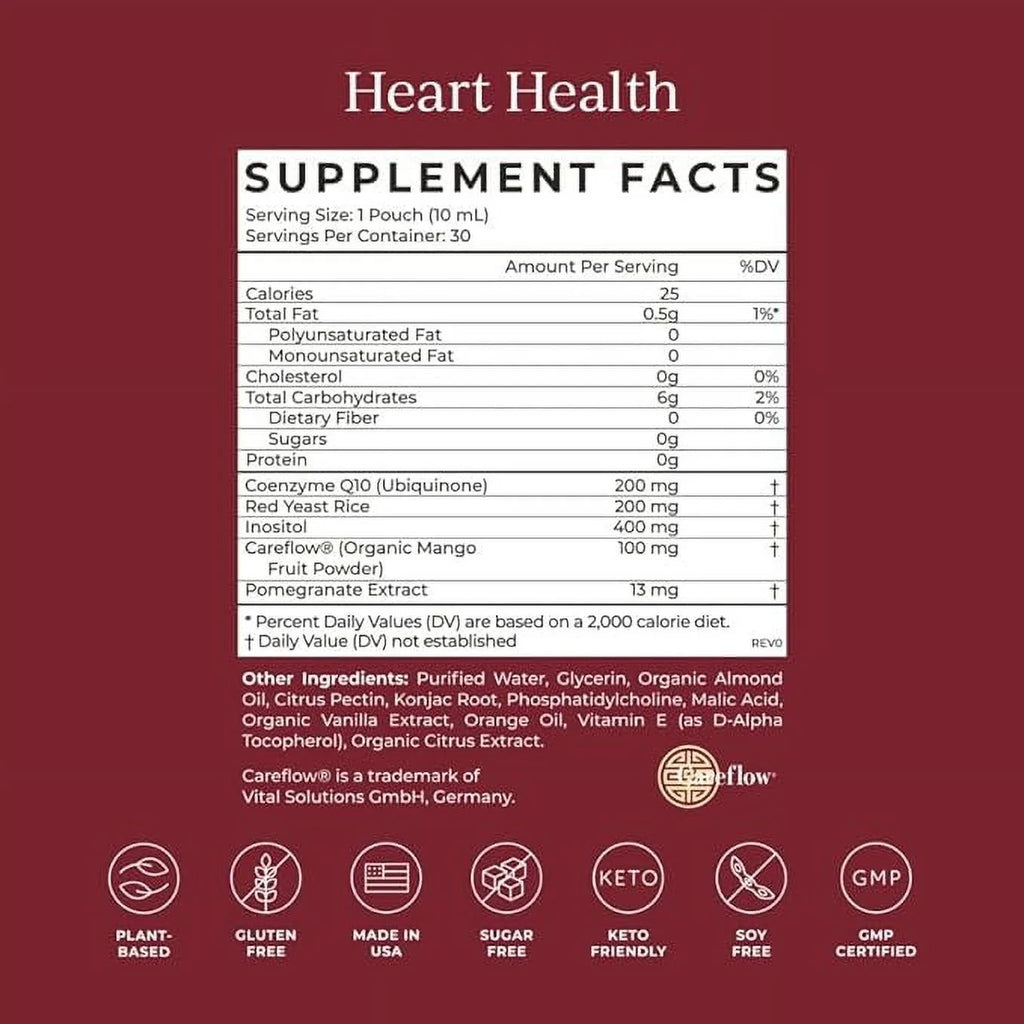 Heart Health Supplement with CoQ10, Red Yeast Rice & Inositol, 30 Pack Z3823