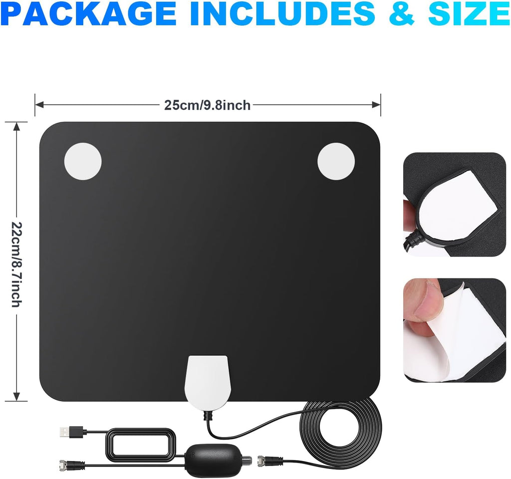Indoor TV Antenna with Signal Booster and 16ft Coax Cable B48371