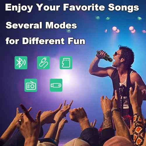 Black Wireless Bluetooth Karaoke Microphone Speaker C39085