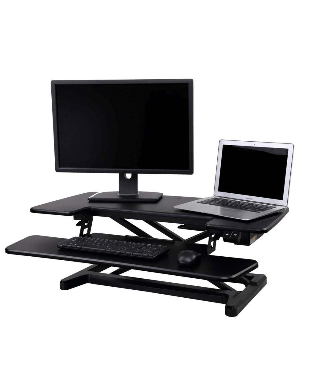 Black electric standing desk converter X28725