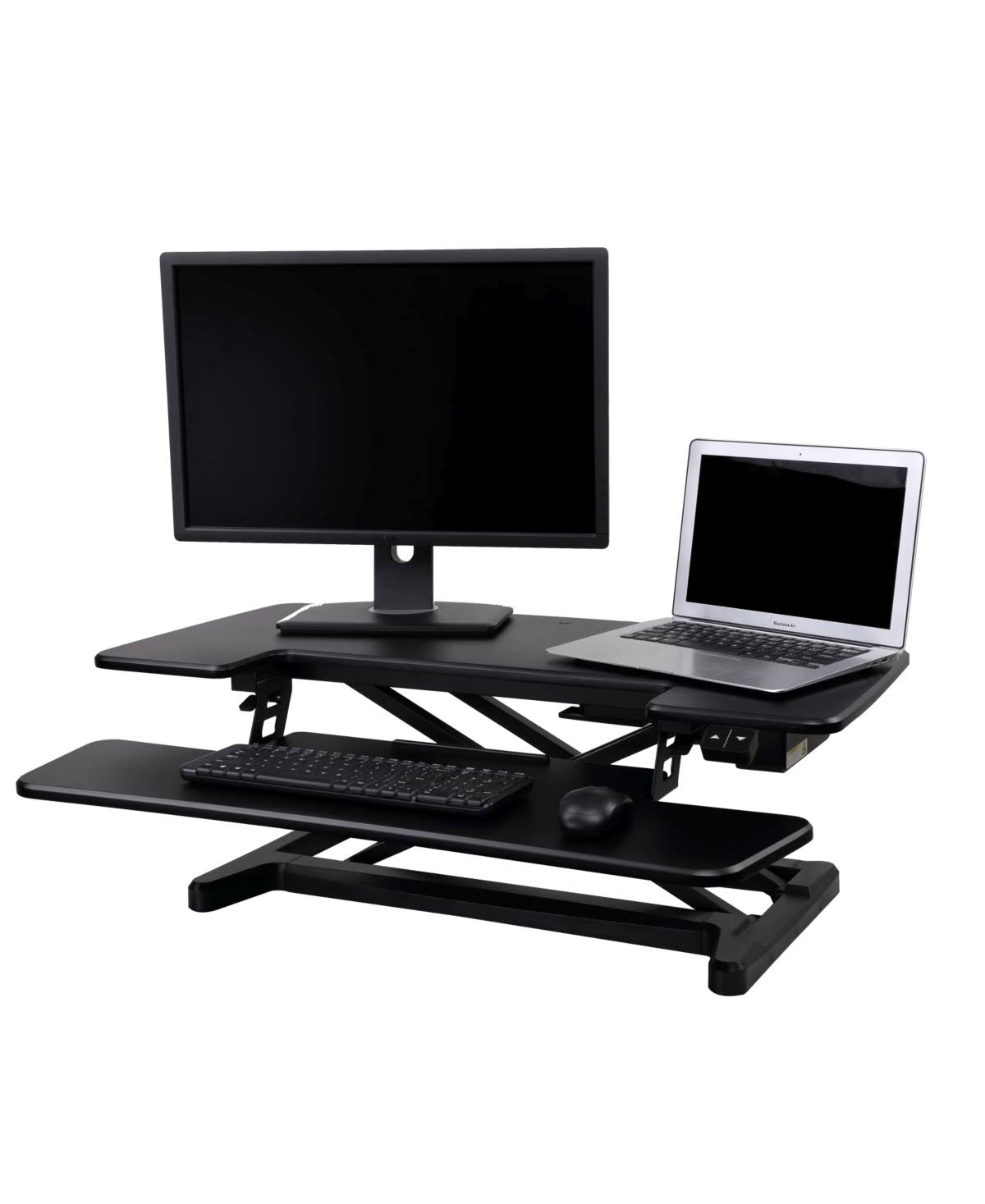 Black electric standing desk converter X28725