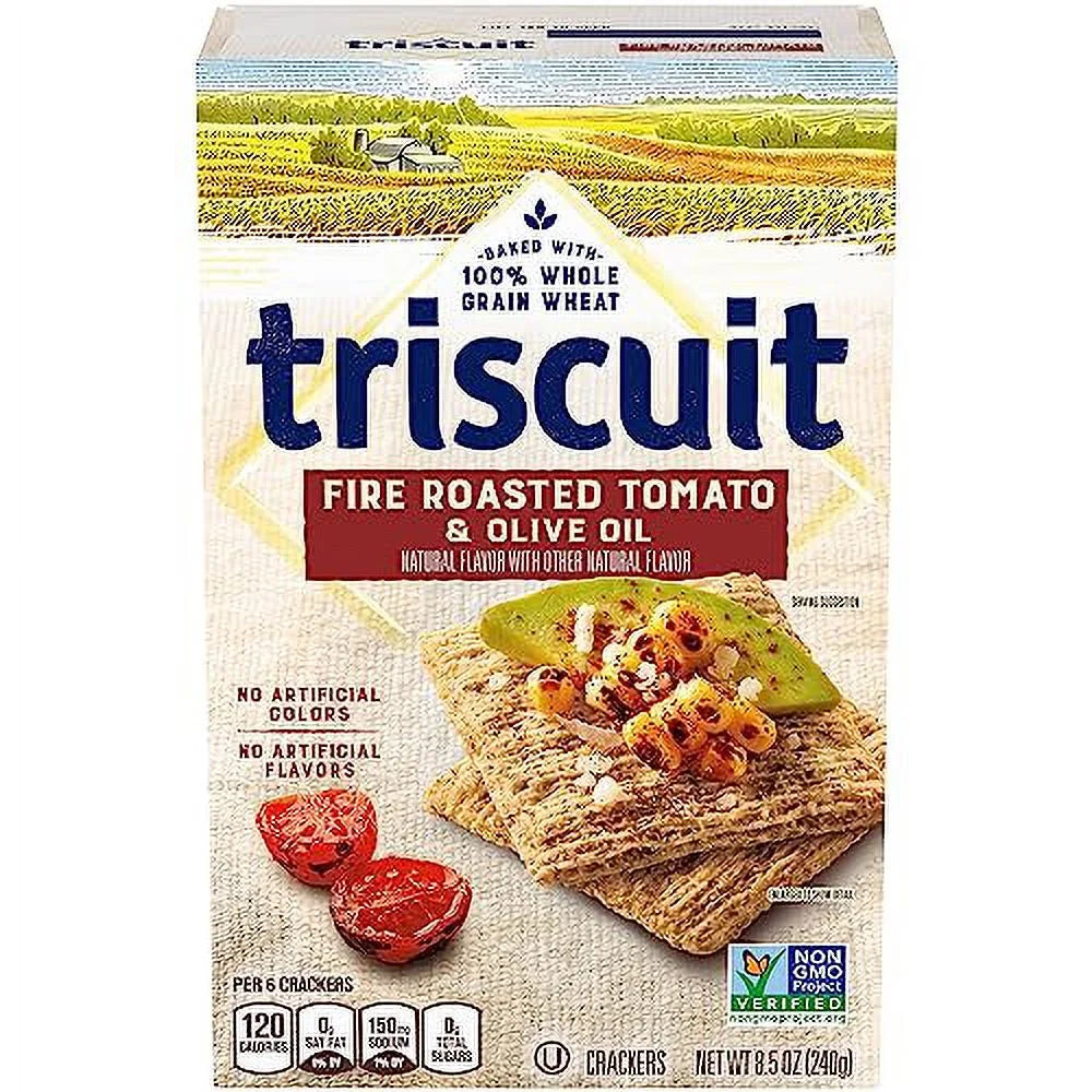 Fire Roasted Tomato & Olive Oil Whole Grain Wheat Crackers, 6 - 8.5 Oz Boxes Y2314
