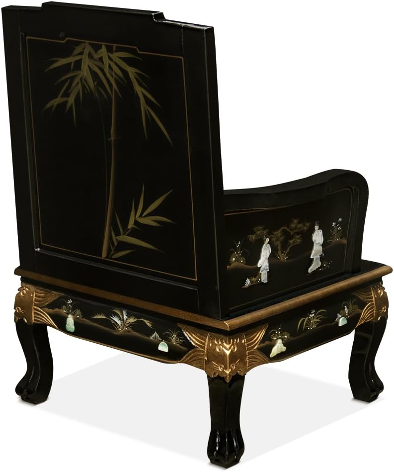 Black Lacquer Wooden Arm Chair T811507