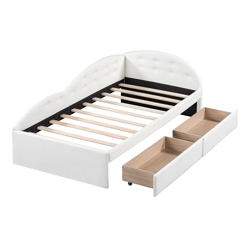 Gray Velvet Twin Size Daybed with Storage Drawers D474