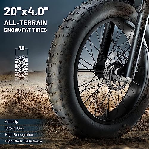 Electric Retro Cargo Bicycle 2000W Dual Motor 48V 18Ah 20" Fat Tire 7 Speed Ebike L858424