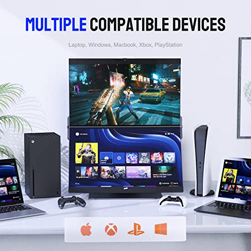 Dual 24" FHD Stacked Desktop Monitors with 1080P Webcam & Speakers, 100W USB-C Charging H1602