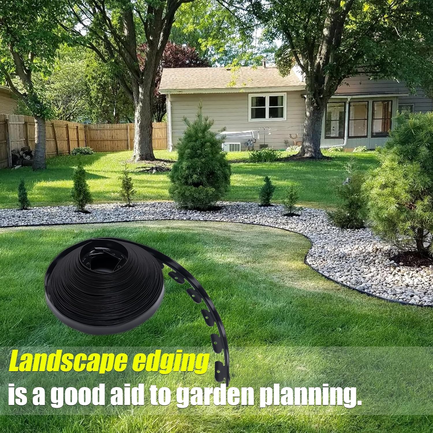 Black 100FT Landscape Edging Kit with 32 Anchoring Stakes O9102