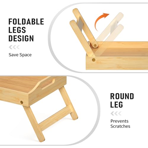 Bamboo Serving Tray with Folding Legs O3992