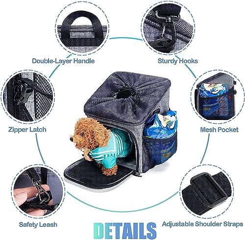 Dog Bike Basket Carrier with Reflective Strips and 2 Side Storage Pockets D4105