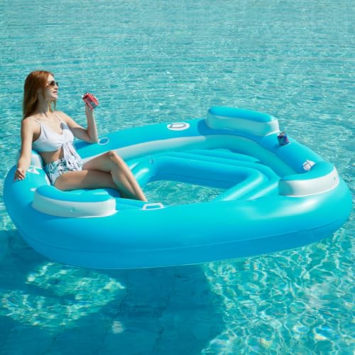 Inflatable 4-Person Pool Float with Cupholders R5468