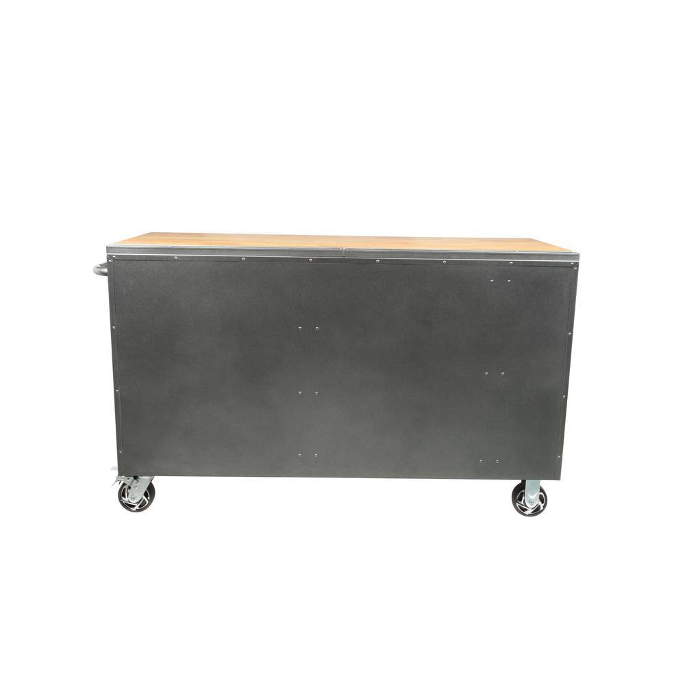 Metallic Silver 10-Drawer Tool Chest Mobile Workbench U624
