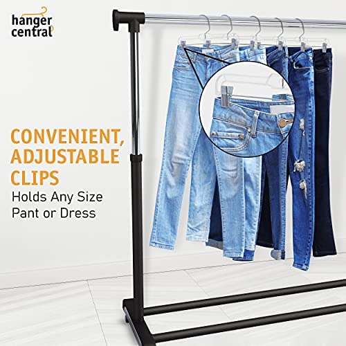 12 Pack 14" Clear Skirt Hangers with Adjustable Clips Q542566