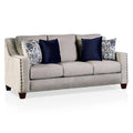 Light Gray Fabric Nailhead Sofa U641697