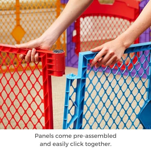 6 Panel Free Standing Play Yard, 26" Tall, Aqua A29609