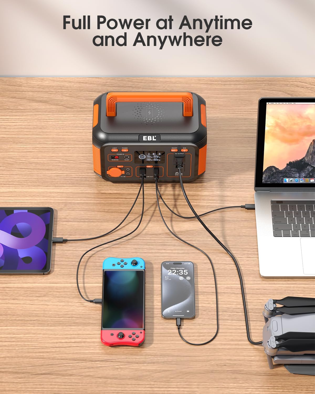 Portable Power Station 300W 269.36Wh Lithium Battery I72055