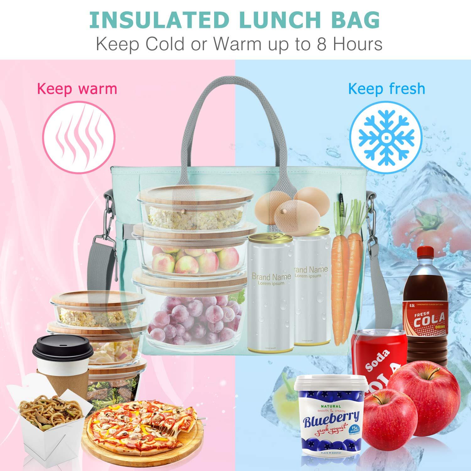 Large Insulated Lunch Tote with Shoulder Strap K297