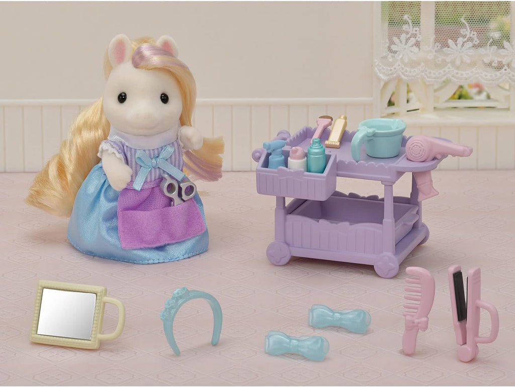 Pony's Hair Stylist Set Dollhouse Playset with Figure and Accessories S698