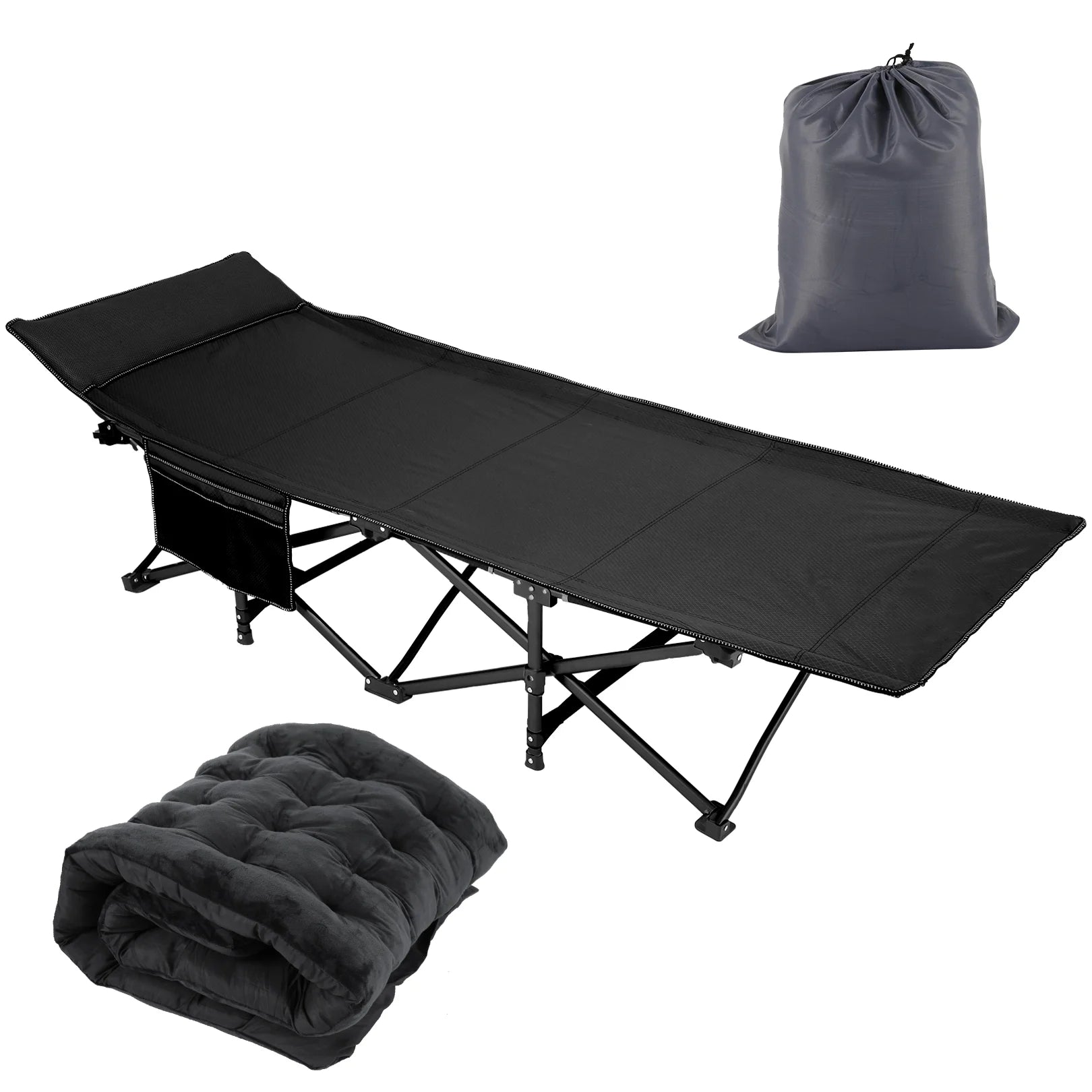 Portable Folding Bed with Removable Thick Mattress and Carry Bag D43670