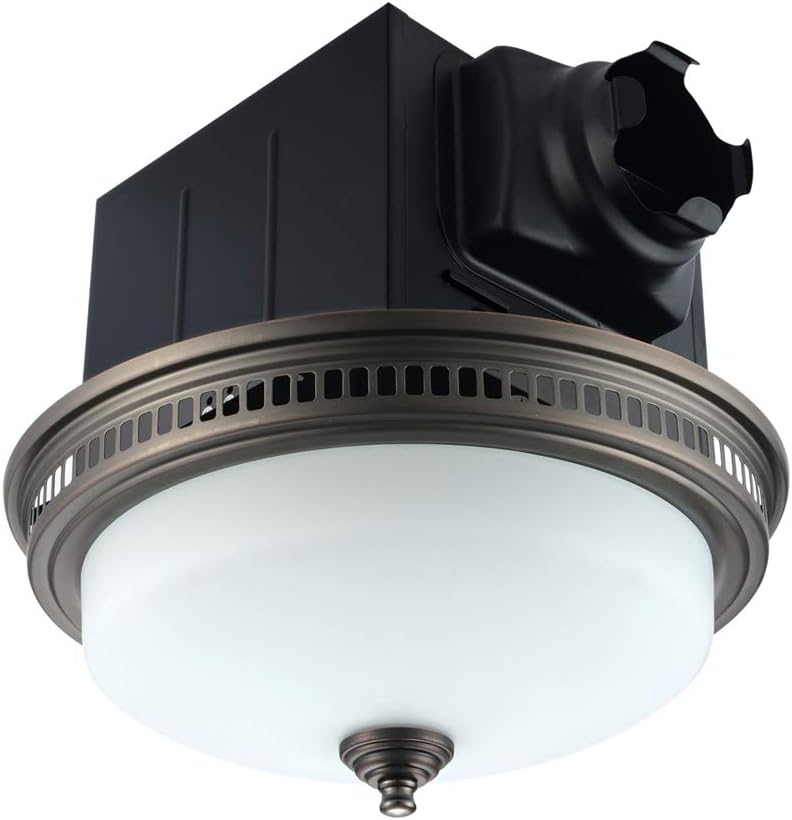 Bronze Round Exhaust Bathroom Fan with Light and Nightlight K521