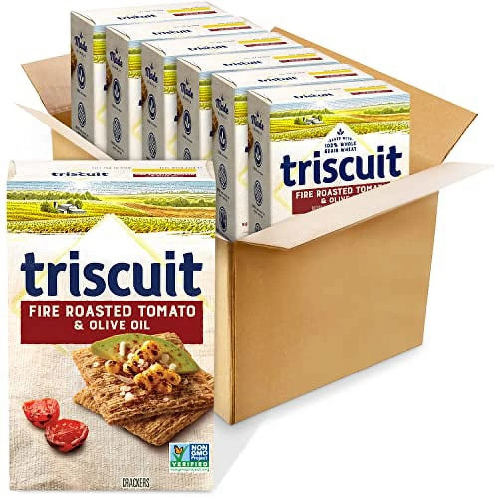 Fire Roasted Tomato & Olive Oil Whole Grain Wheat Crackers, 6 - 8.5 Oz Boxes Y2314