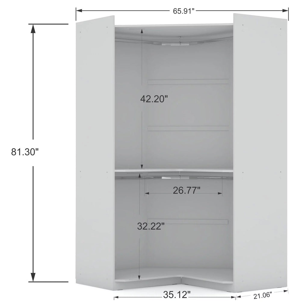 White 4 Drawer Corner Wardrobe Set of 3 G908334