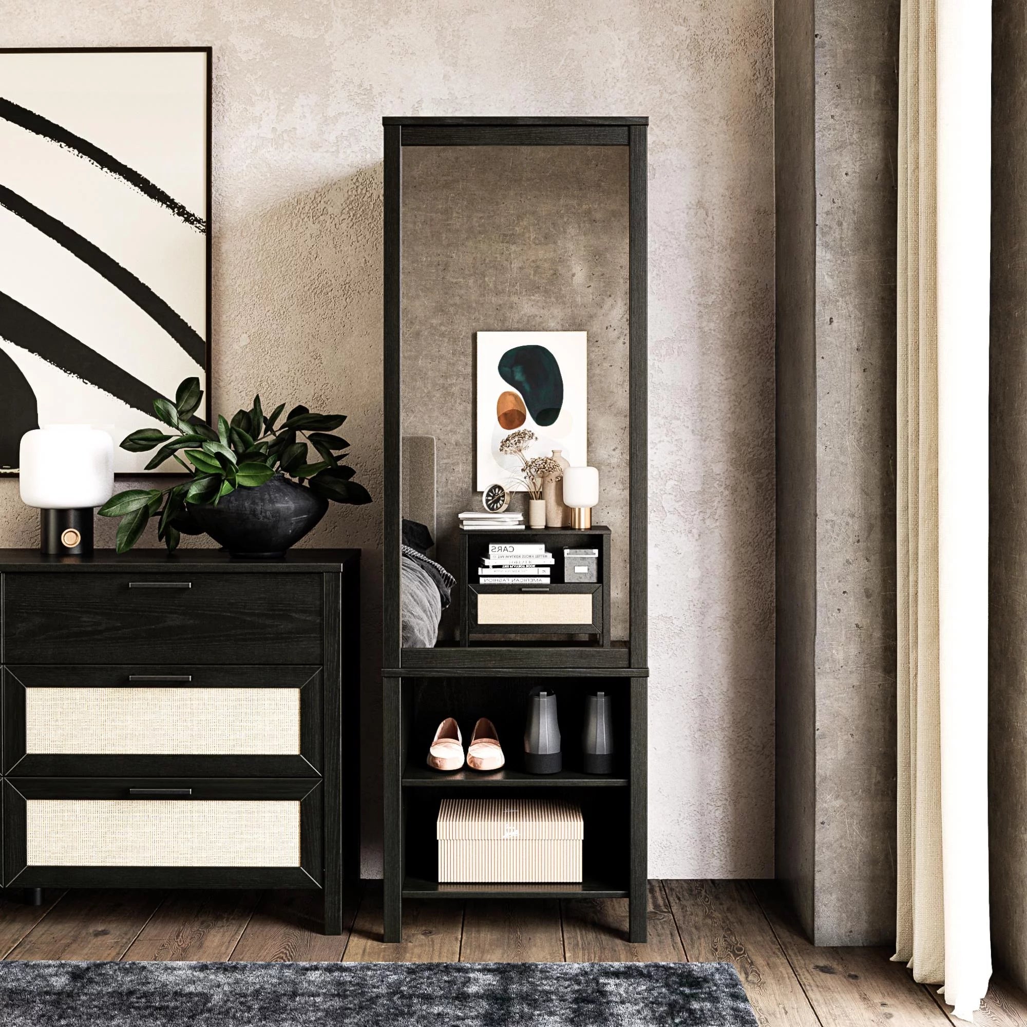 Black Oak Wardrobe Q627386