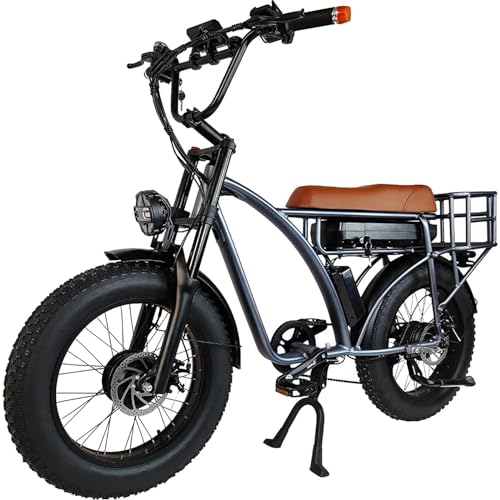Electric Retro Cargo Bicycle 2000W Dual Motor 48V 18Ah 20" Fat Tire 7 Speed Ebike L858424