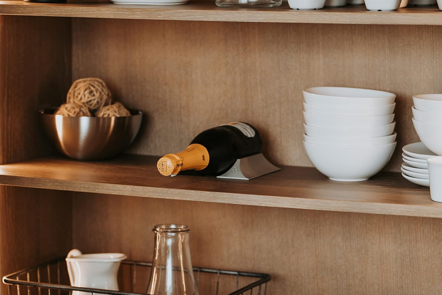 Natural Silver Countertop Wine Rack L4976
