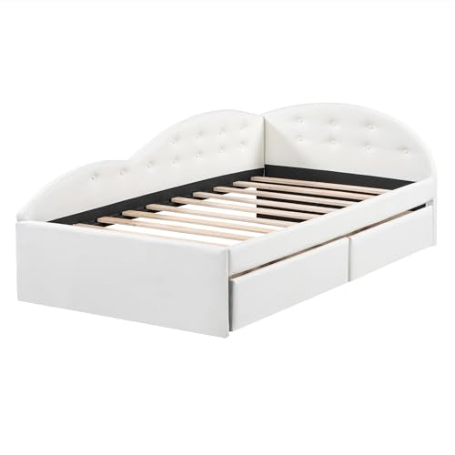 Gray Velvet Twin Size Daybed with Storage Drawers D474