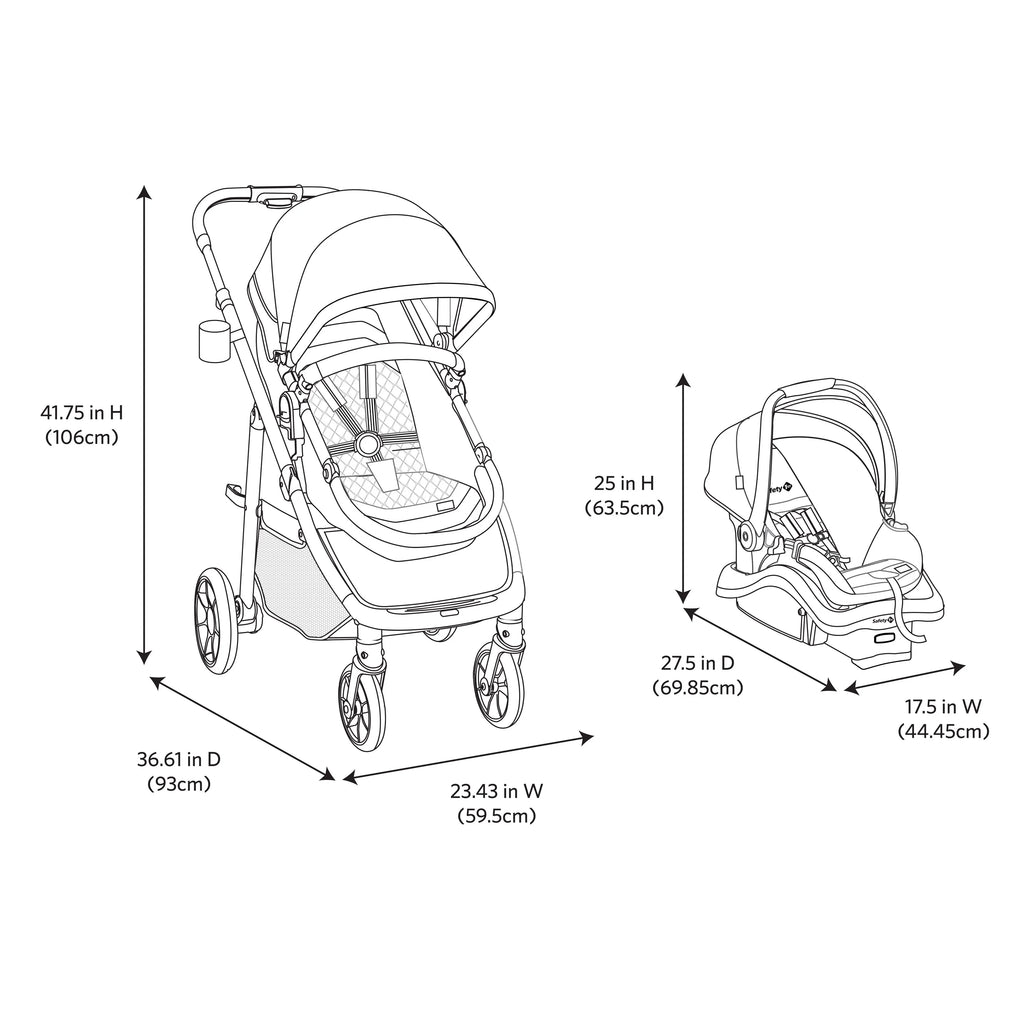 6 in 1 Modular Travel System Stroller and Infant Car Seat S2627
