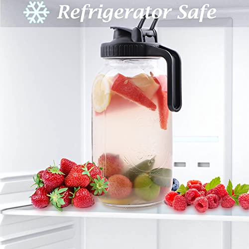 64 OZ Glass Pitcher With Pour Spout Lids C70345