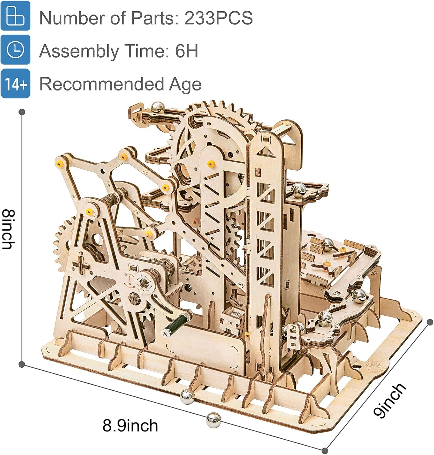 3D Wooden Marble Run Puzzle Craft Toy DIY Model Building Kits L9204