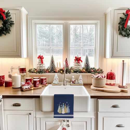 Red Xmas Tree Kitchen Towels Set of 2 H5259