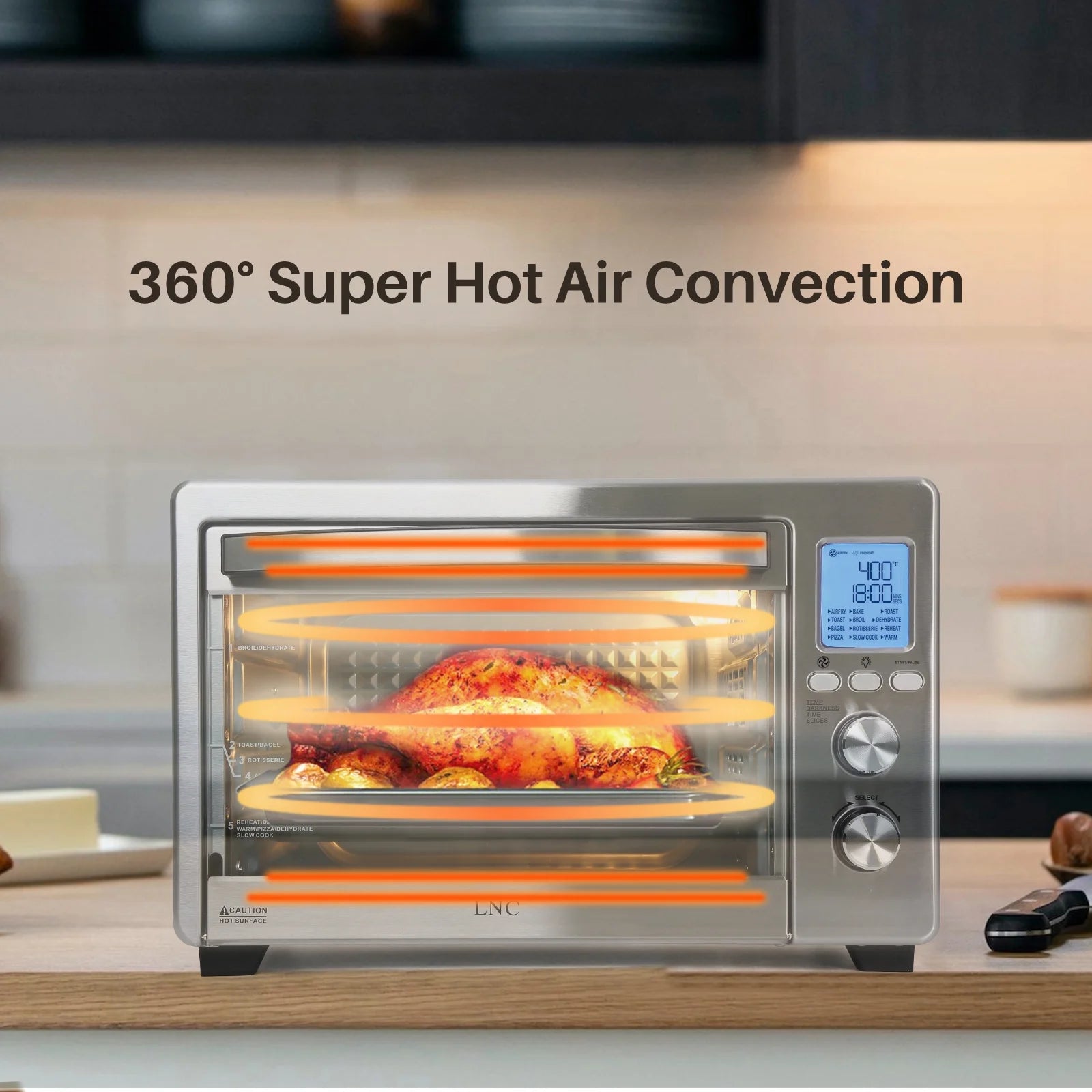 12-in-1 Countertop Oven with Speedy Convection, 34 QT Capacity, 1750W, Stainless Steel - Gray F4701