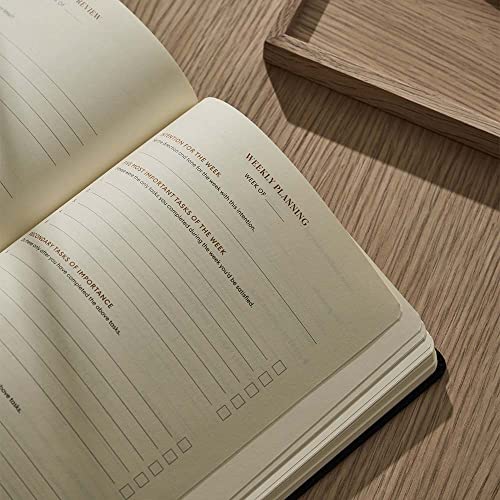 3-Month Productivity Planner, A5 Undated Quarterly Planner (Black) B307349