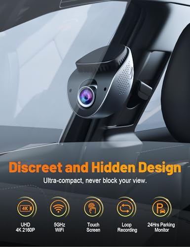 4K Dash Cam with Touch Screen, Built-in 5G WiFi, 64GB Card, Night Vision, Loop Recording Q7515