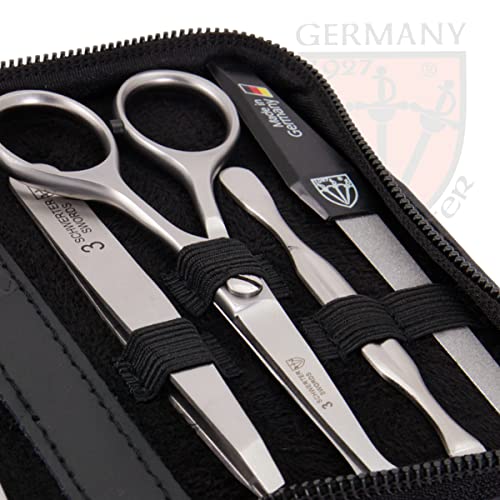 8 piece manicure pedicure grooming kit set synthetic leather case white D334969