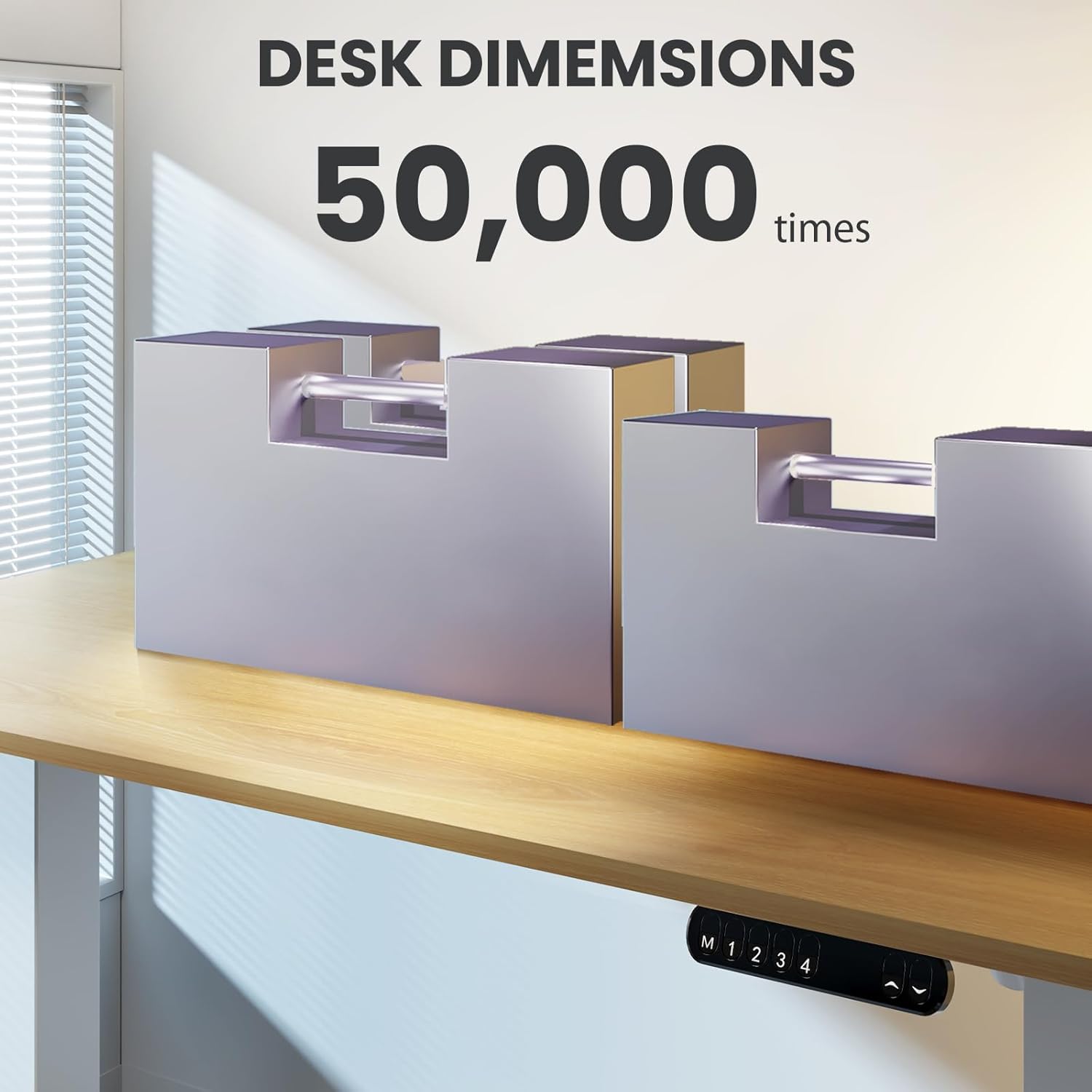 Electric Standing Desk 48 x 24 Inch Adjustable Height Desk with 4 Memory Presets (Maple) K2097